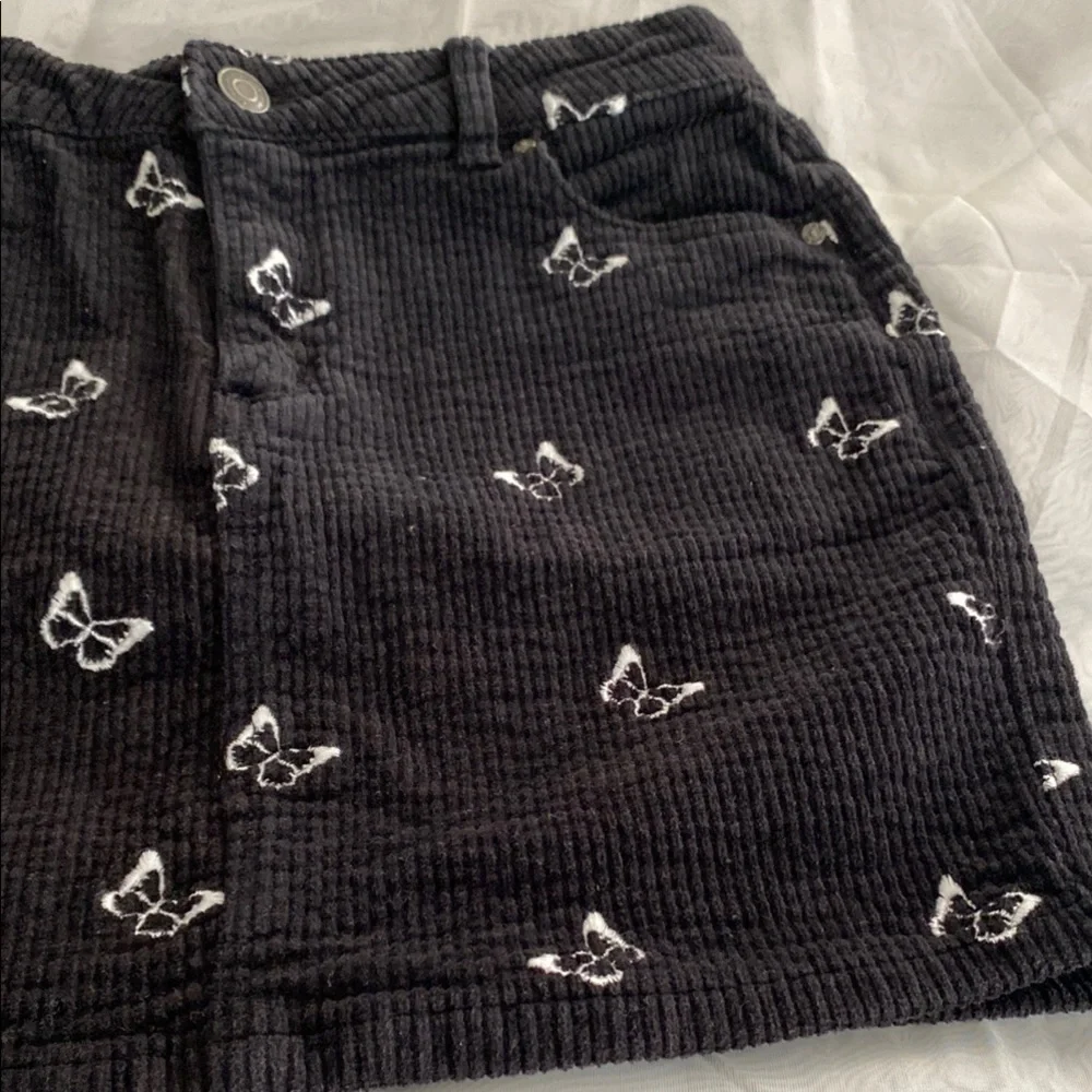 RSQ Gray A-Line Mini Skirt Crduroy Casual